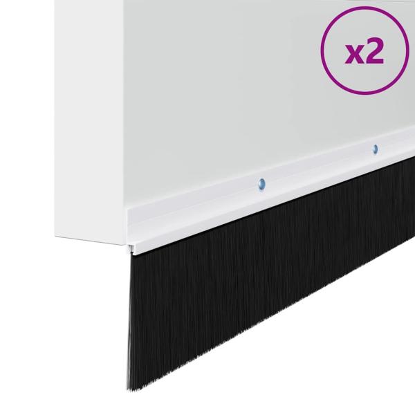 Aufsteck Türbürstendichtungen 2 pcs Weiß 100 cm
