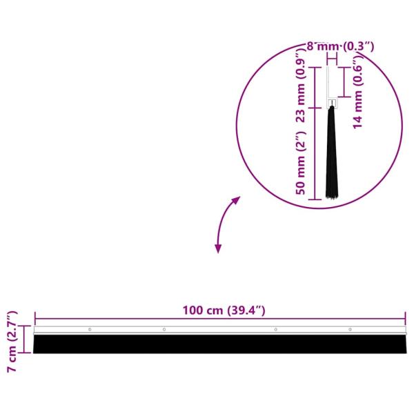 Aufsteck Türbürstendichtungen 6 pcs Weiß 100 cm