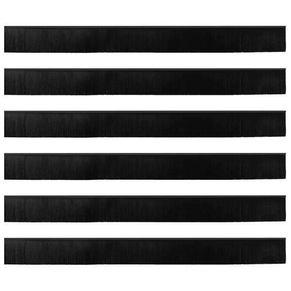Aufsteck Türbürstendichtungen 6 pcs Schwarz 100 cm