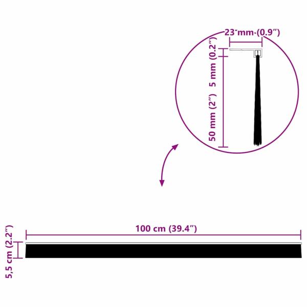 Aufsteck Türbürstendichtungen 12 pcs Schwarz 100 cm