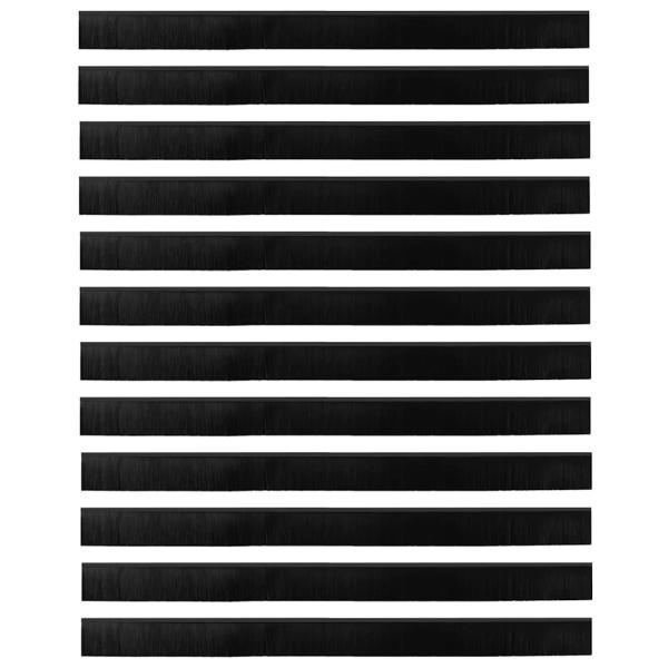 Aufsteck Türbürstendichtungen 12 pcs Schwarz 100 cm