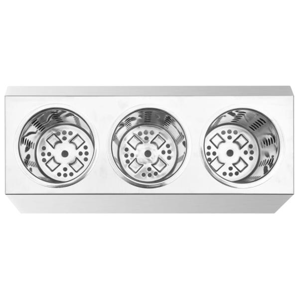 Besteckbehälter 3 Fächer Rechteckig Edelstahl