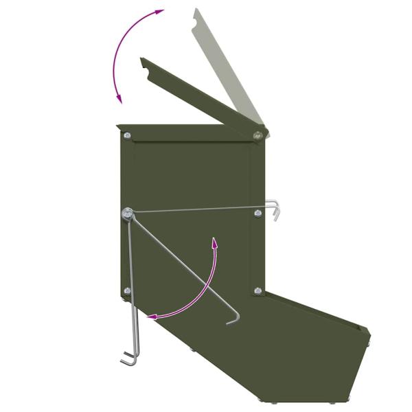 Kaninchenfütterer Olive Grün 12,5 x 26 x 28,5 cm