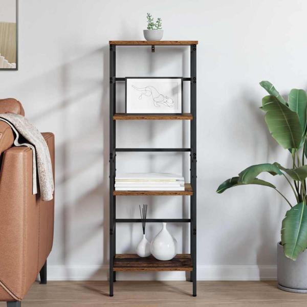 Bücherregal 3 Ebenen 40 x 29,5 x 115 cm Holzwerkstoff Altholz