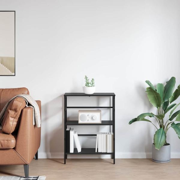 Bücherregal Schwarz Eichen-Optik 60 x 29,5 x 81 cm