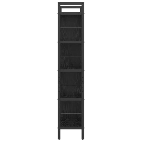 Bücherregal Schwarz Eichen-Optik 75 x 30 x 156 cm Holzwerkstoff
