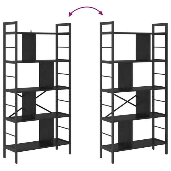 Bücherregal Schwarz Eichen-Optik 75 x 30 x 156 cm Holzwerkstoff