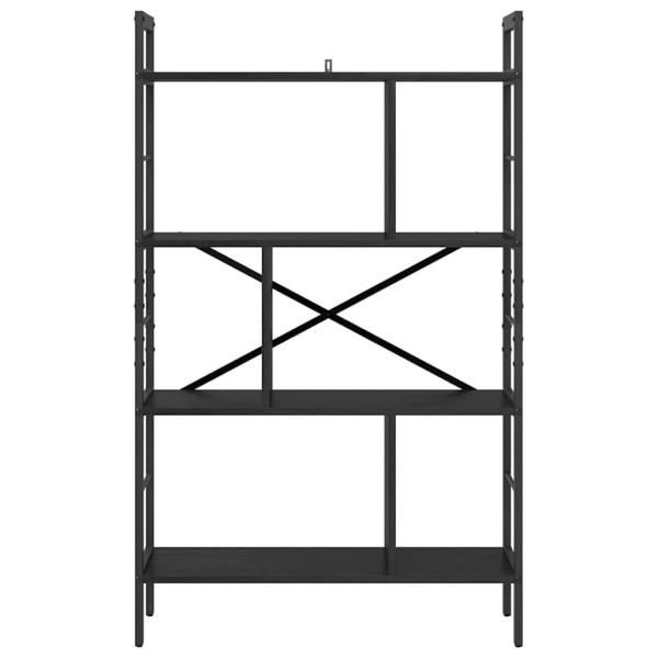 Bücherregal Schwarz Eichen-Optik 75 x 30 x 123,5 cm