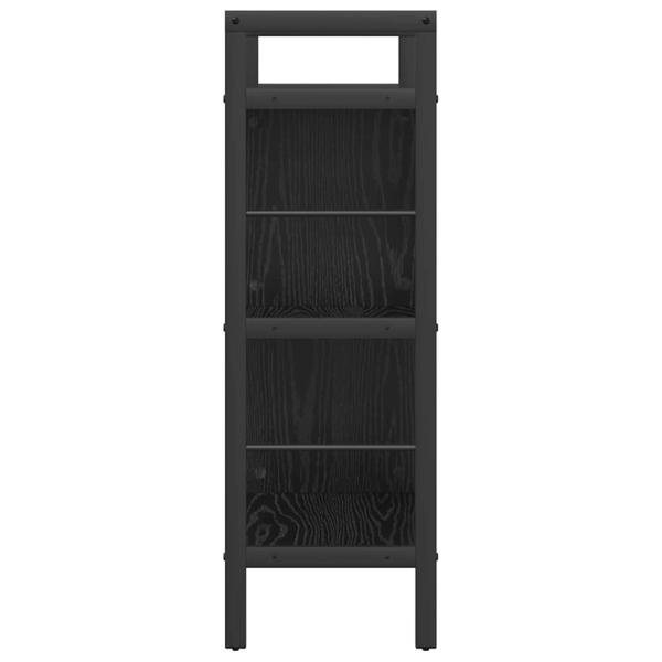 Bücherregal Schwarz Eichen-Optik 75 x 30 x 91 cm Holzwerkstoff