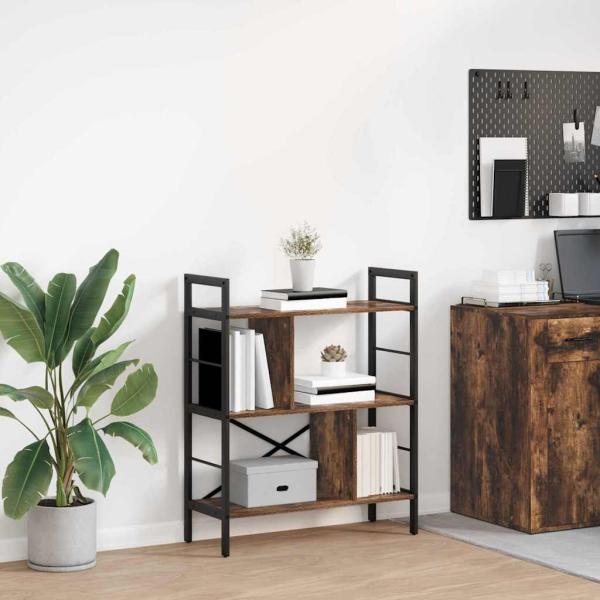 ARDEBO.de - Bücherregal Geräucherte Eiche 75 x 30 x 91 cm Holzwerkstoff