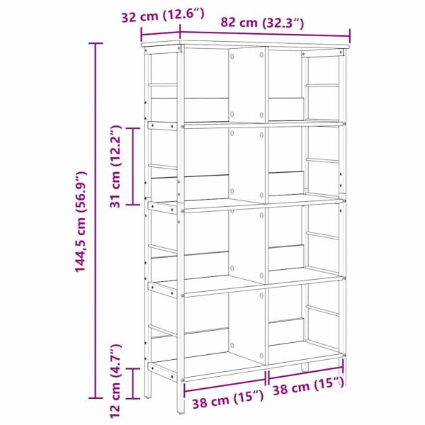 Bücherregal Altholz 82 x 32 x 144,5 cm Holzwerkstoff