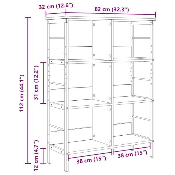 Bücherregal Altholz 82 x 32 x 112 cm Holzwerkstoff