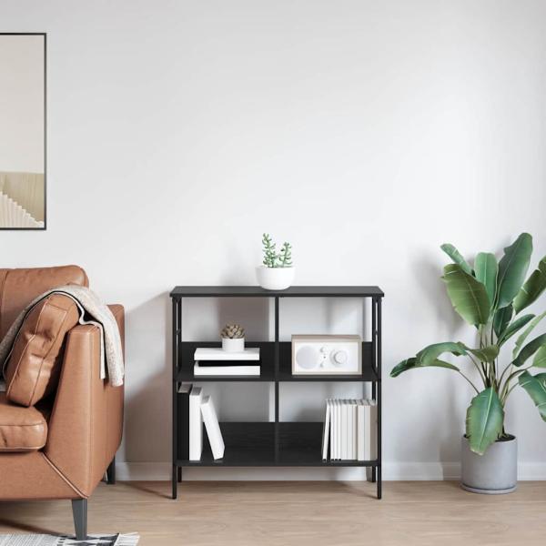 Bücherregal Schwarz Eichen-Optik 82 x 32 x 79 cm Holzwerkstoff