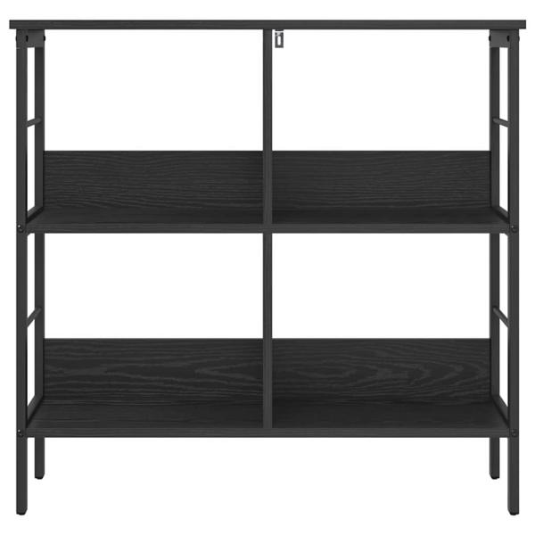 Bücherregal Schwarz Eichen-Optik 82 x 32 x 79 cm Holzwerkstoff