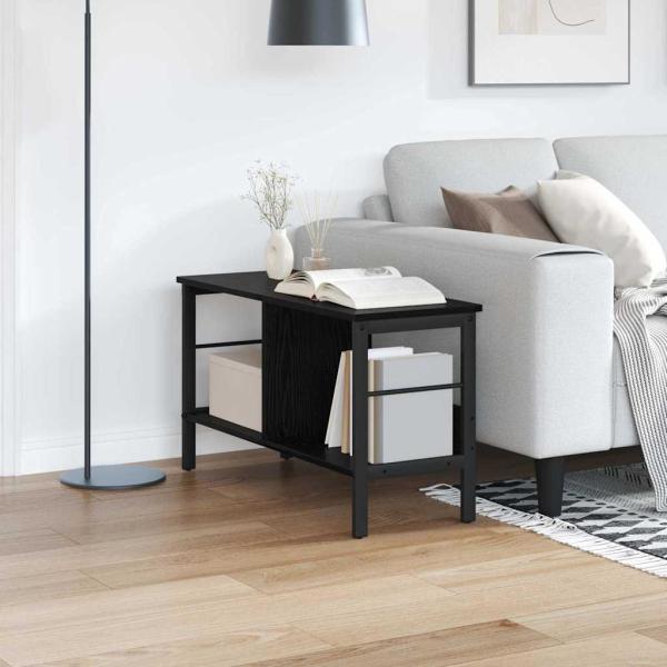 ARDEBO.de - Bücherregal Schwarz Eichen-Optik 82 x 32 x 47 cm Holzwerkstoff