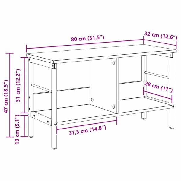 Bücherregal Sonoma-Eiche 82 x 32 x 47 cm Holzwerkstoff
