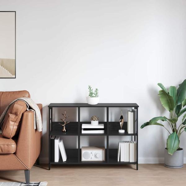 Bücherregal Schwarz Eichen-Optik 102 x 32 x 72,5 cm