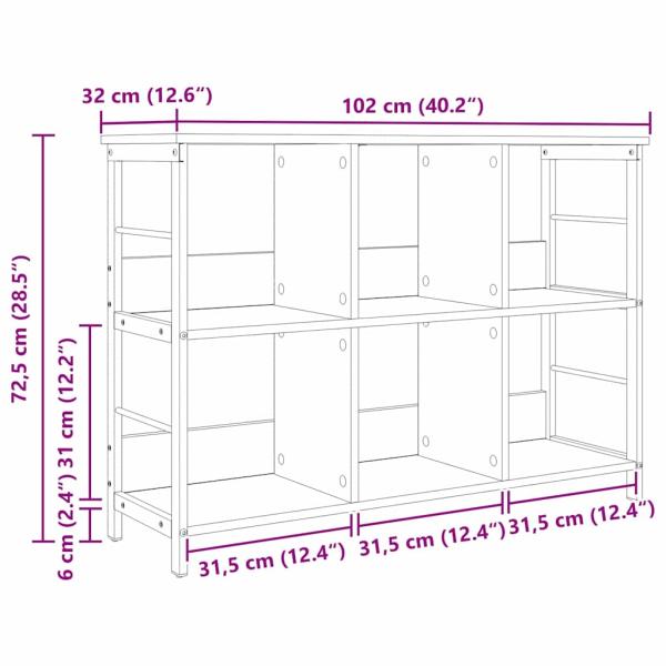 Bücherregal Altholz 102 x 32 x 72,5 cm Holzwerkstoff