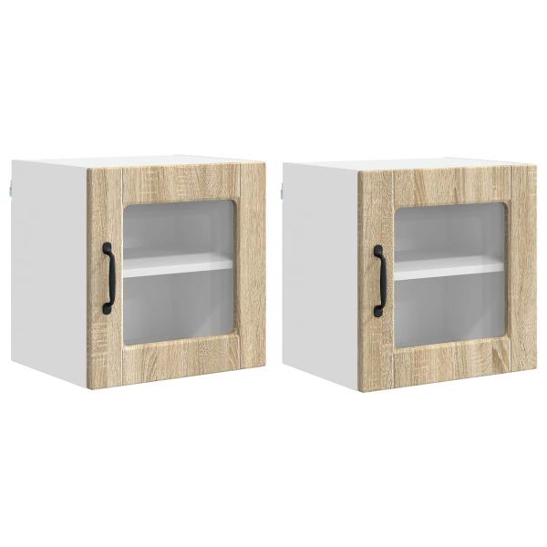 Küchenwandschrank mit Regal 2 pcs Sonoma-Eiche 40 x 31 x 40 cm