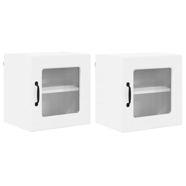 Küchenwandschrank mit Tür 2 pcs Hochglanz Weiß 40 x 31 x 40 cm