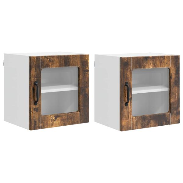 Küchenwandschrank 2 pcs Geräucherte Eiche 40 x 31 x 40 cm