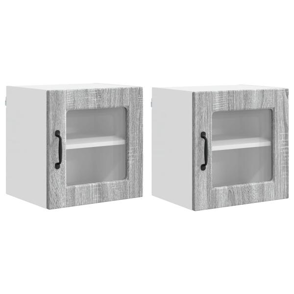 ARDEBO.de - Küchenwandschrank mit Regal 2 pcs Graues Sonoma 40 x 31 x 40 cm
