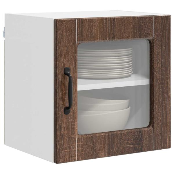 Wandglas-Schrank PORTO Braun Eichen-Optik 40 x 31 x 40 cm