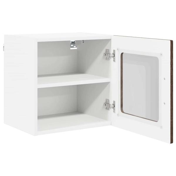 Wandglas-Schrank PORTO Braun Eichen-Optik 40 x 31 x 40 cm