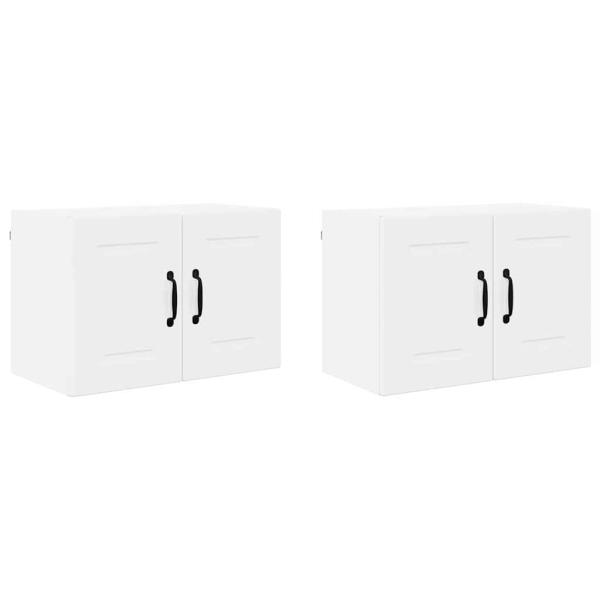 Küchenwandschrank mit Tür 2 pcs Hochglanz Weiß 60 x 31 x 40 cm
