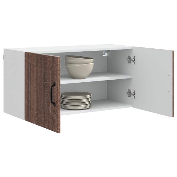 Küchenwandschrank mit Regal Braun Eichen-Optik 80 x 31 x 40 cm