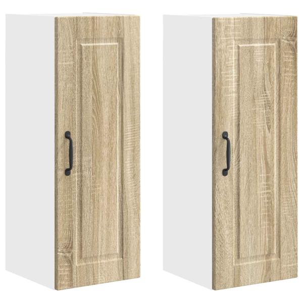 Küchenwandschrank mit Regal 2 pcs Sonoma-Eiche 30 x 31 x 80 cm