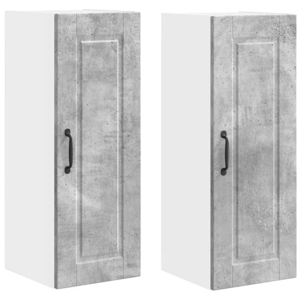 ARDEBO.de - Küchenwandschrank mit Regal 2 pcs Beton Grau 30 x 31 x 80 cm