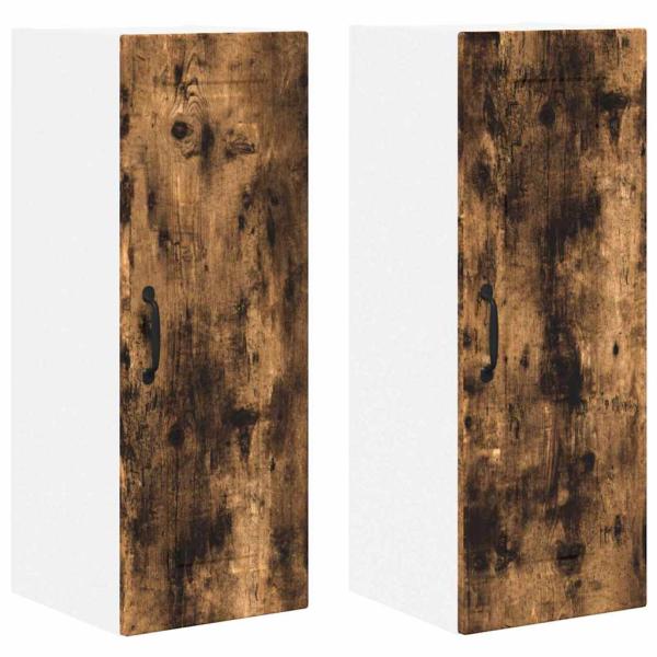 Küchenwandschrank 2 pcs Geräucherte Eiche 30 x 31 x 80 cm