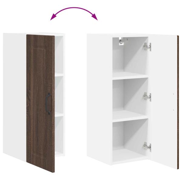 Küchenwandschrank mit Regal Braun Eichen-Optik 30 x 31 x 80 cm
