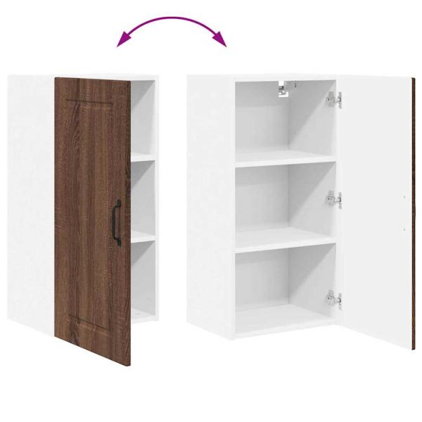 Küchenwandschrank mit Regal Braun Eichen-Optik 40 x 31 x 80 cm