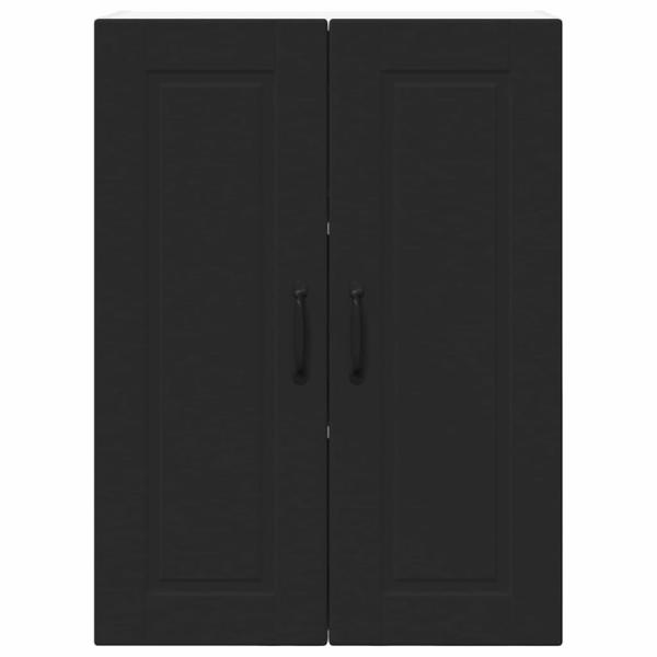 Küchenwandschrank mit Tür Schwarz 60 x 31 x 80 cm Holzwerkstoff