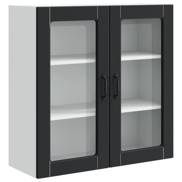 ARDEBO.de - Küchenwandschrank mit Tür Schwarz 80 x 31 x 80 cm Holzwerkstoff