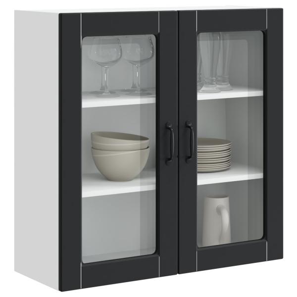 Küchenwandschrank mit Tür Schwarz 80 x 31 x 80 cm Holzwerkstoff