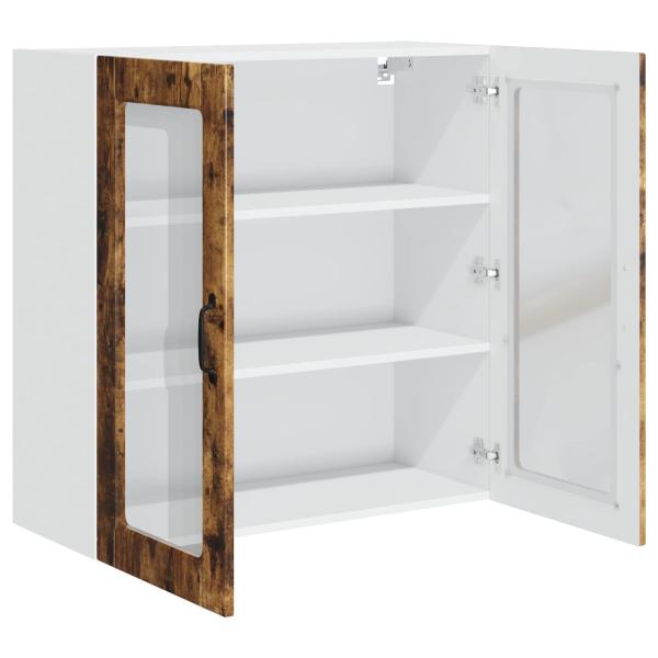 Wandglas-Schrank PORTO Geräucherte Eiche 80 x 31 x 80 cm