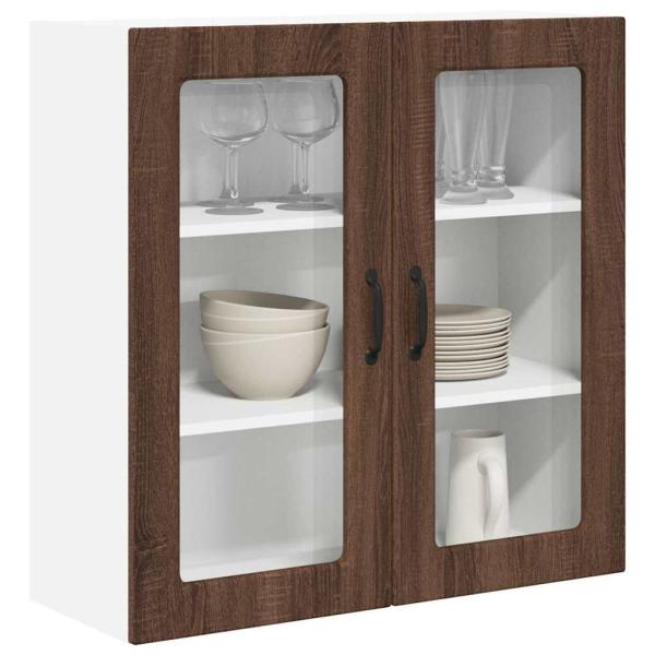 Küchenwandschrank mit Regal Braun Eichen-Optik 80 x 31 x 80 cm