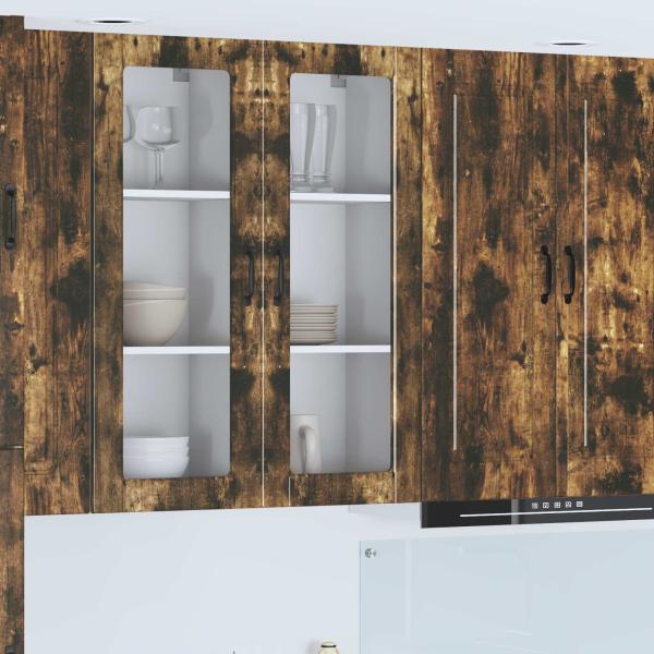 ARDEBO.de - Küchenwandschrank mit Regal Geräucherte Eiche 40 x 31 x 100 cm