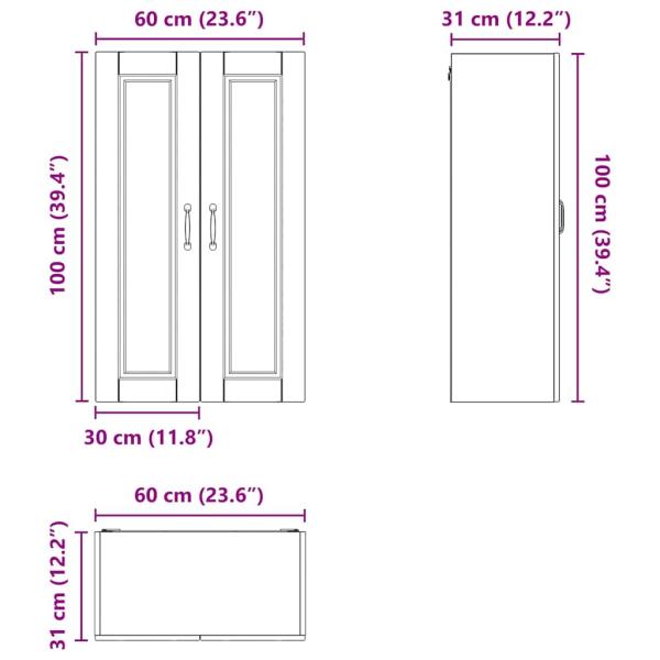 Küchenwandschrank Sonoma-Eiche 60 x 31 x 100 cm Holzwerkstoff