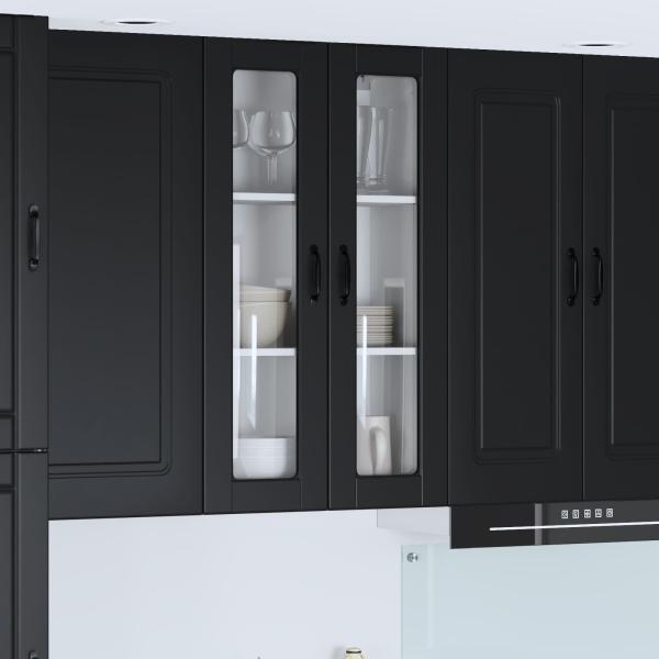 ARDEBO.de - Küchenwandschrank Schwarz 60 x 31 x 100 cm Holzwerkstoff