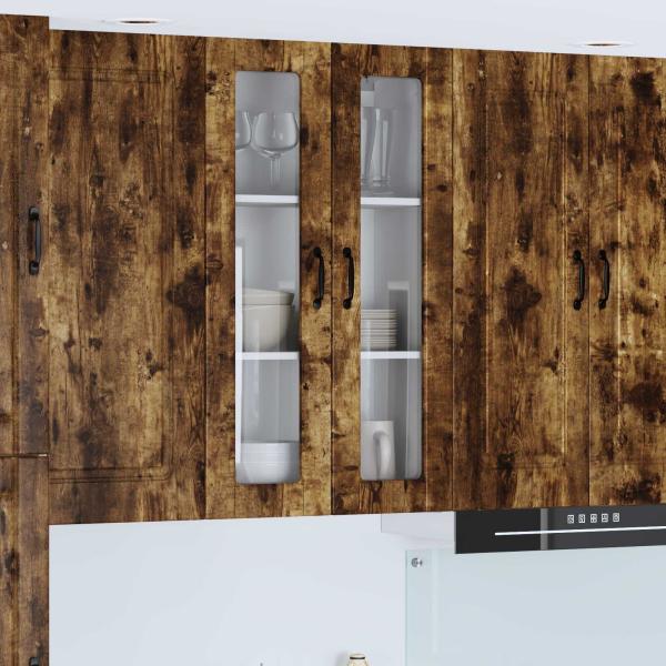 ARDEBO.de - Küchenwandschrank mit Regal Geräucherte Eiche 60 x 31 x 100 cm