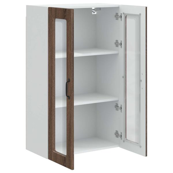 Wandglas-Schrank PORTO Braun Eichen-Optik 60 x 31 x 100 cm
