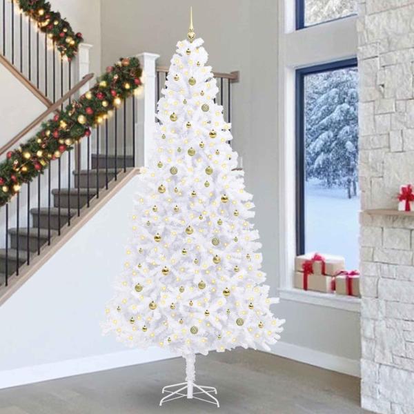 ARDEBO.de - Künstlicher Weihnachtsbaum Weiß 300 cm PVC und Stahl