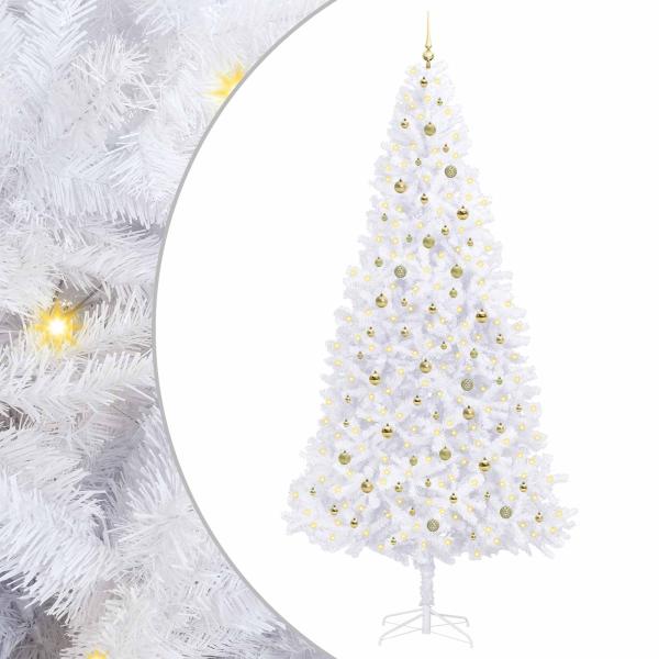 Künstlicher Weihnachtsbaum Weiß 300 cm PVC und Stahl