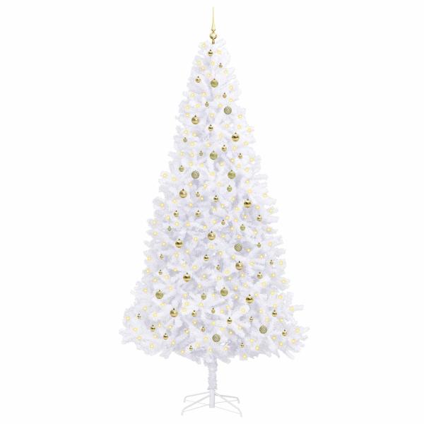 Künstlicher Weihnachtsbaum Weiß 300 cm PVC und Stahl