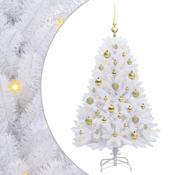 Künstlicher klappbarer Weihnachtsbaum Weiß 120 cm PVC und Stahl