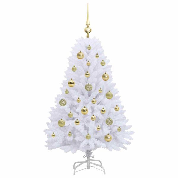 Künstlicher klappbarer Weihnachtsbaum Weiß 120 cm PVC und Stahl